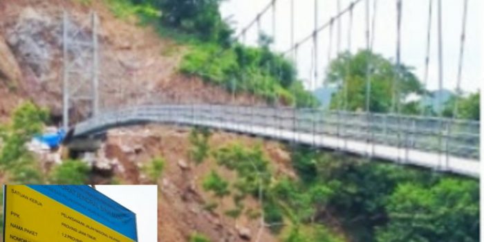 Jembatan Gantung Alas Bayur Diduga Tak Sesuai RAB