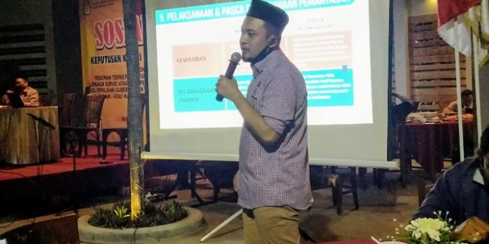 KPU Kab Kediri, Sosialisasikan Pedoman Teknis Pendaftaran Lembaga Pemantau dan Survei