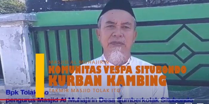 Komunitas Vespasito Sumbang Dua Kurban Kambing ke Masjid Al Muhajirin