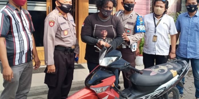 Terpergok mencuri motor,pria bertato diringkus