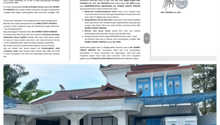 Kisruh SPPG Sananwetan Gedog 3 Berujung Somasi, Heru Tuntut Haknya Dikembalikan