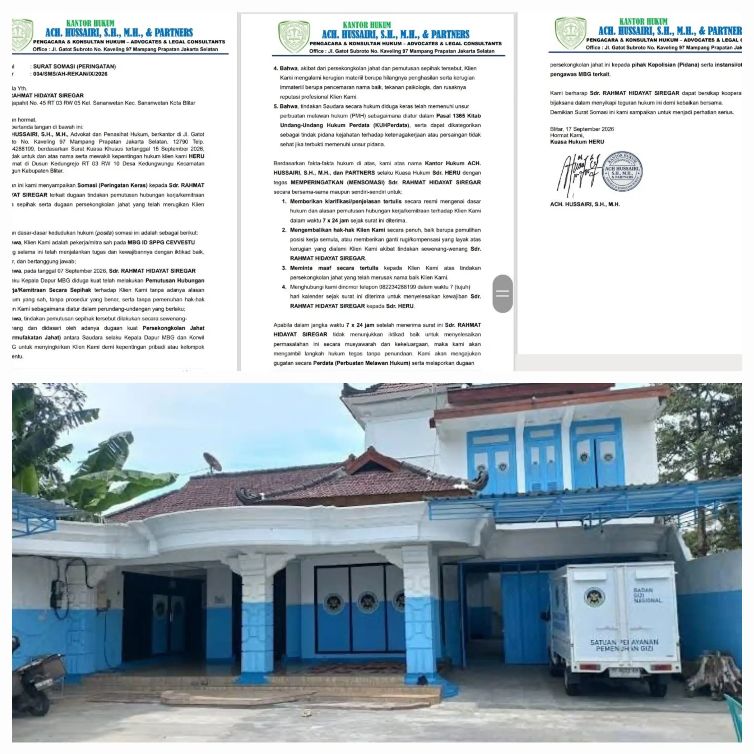 Kisruh SPPG Sananwetan Gedog 3 Berujung Somasi, Heru Tuntut Haknya Dikembalikan 1 20260919 185411 scaled