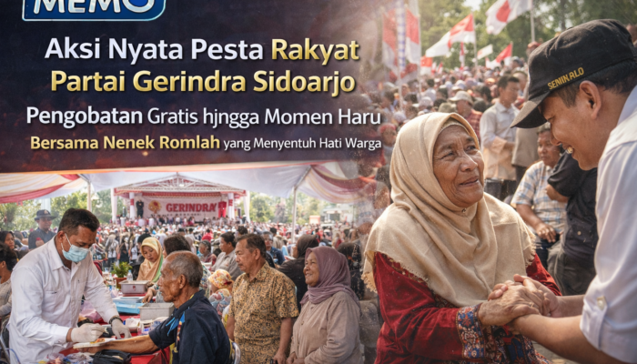 Aksi Nyata Pesta Rakyat Partai Gerindra Sidoarjo Pengobatan Gratis Hingga Momen Haru Bersama Nenek Romlah Yang Menyentuh Hati Warga