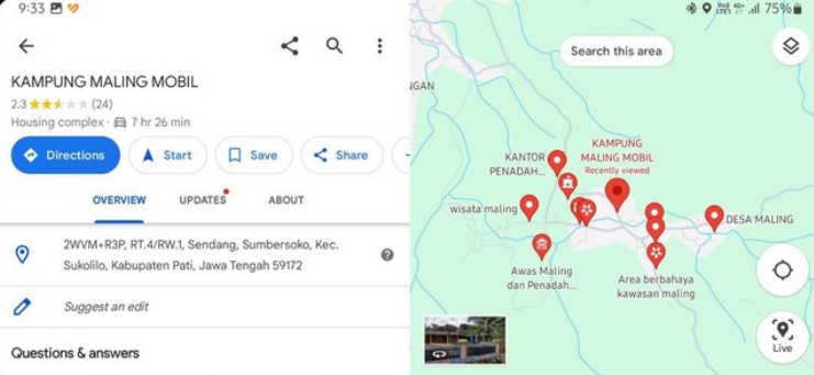 Alasan Mengapa Sukolilo Pati Disebut 'Kampung Maling' di Google Maps