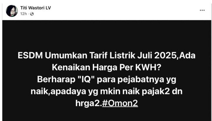 Cek Fakta Tarif Listrik Nasional Juli 2025 Benarkah Naik