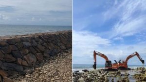 Cek Kosong Miliaran Rupiah Proyek Penahan Abrasi Pantai Tanjung Lesung, PT Waskita Karya Mediasi