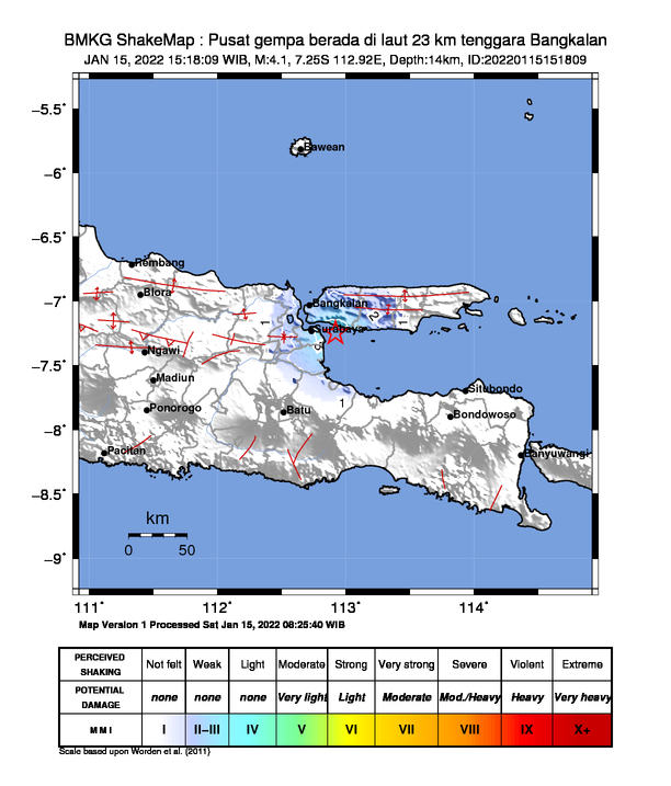 Gempa Bumi M4,1 Guncang Bangkalan, Terasa hingga Surabaya