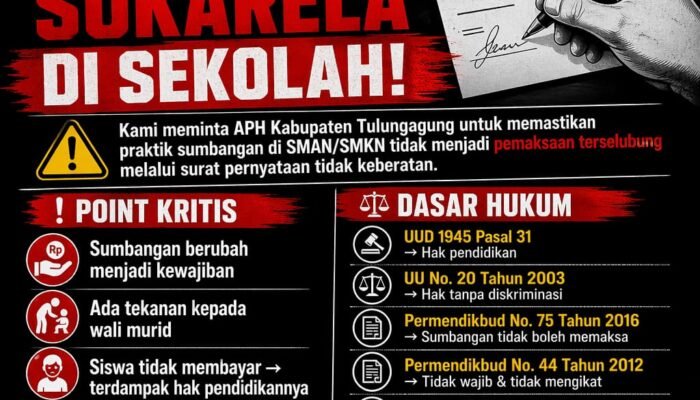 DPC 212 Rakyat Makmur Sejahtera Kab Tulungagung Usut Praktek Sumbangan Berkedok Sukarela di Selokah