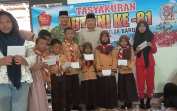 Kapten Arm Jianto : Santunan Anak Yatim Bentuk Penerapan Pancasila Dalam Tndakan