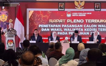 KPU Kota Kediri Resmi Tetapkan Pasangan Walikota-Wakil 2024-2029