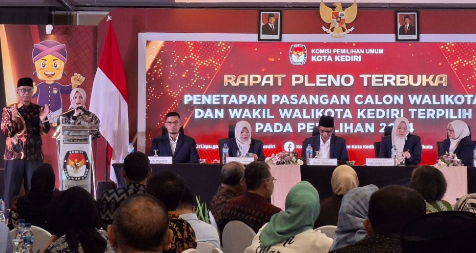 KPU Kota Kediri Resmi Tetapkan Pasangan Walikota-Wakil 2024-2029