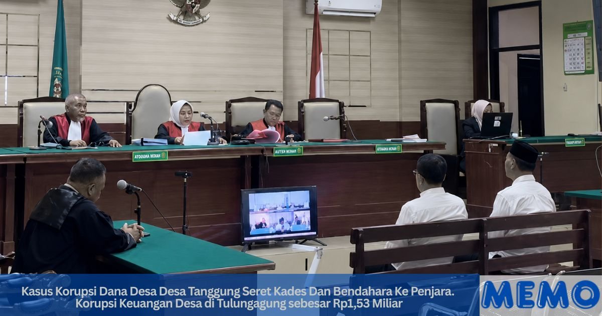 Majelis hakim resmi menjatuhkan vonis 3 tahun penjara dalam kasus korupsi dana desa Desa Tanggung yang merugikan negara hingga miliaran rupiah.