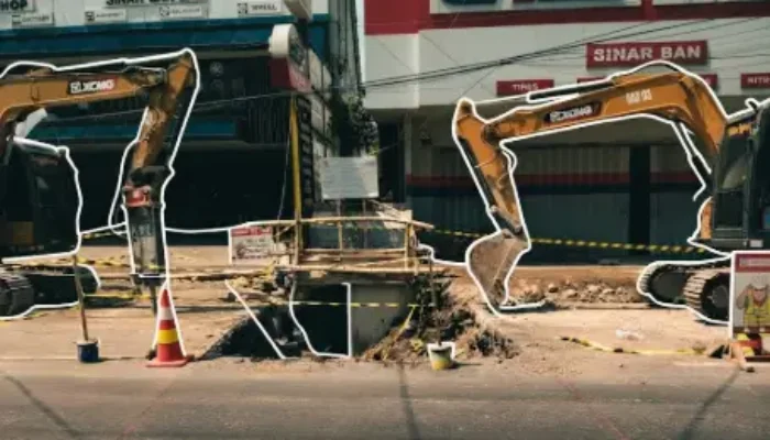 Kejar Target 18 Agustus, Proyek Crossing Drainase Bikin Jalan Panglima Sudirman Kediri Ditutup Total