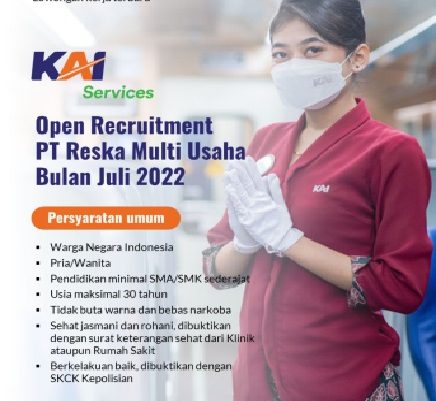 Lowongan Terbaru SMA SMK PT Reska Multi Usaha (KAI Service) Juli 2022