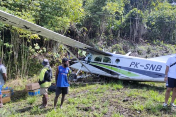 Penampakan Pesawat Pilatus Usai Kecelakaan di Paniai Papua