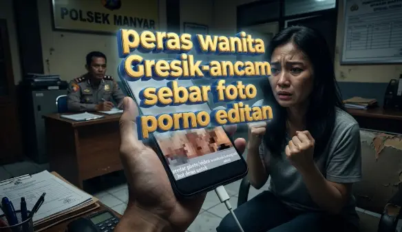 Penanganan kasus pemerasan wanita gresik oleh dc pinjol ilegal oleh Polres Gresik.