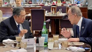 Presiden Keenam RI Susilo Bambang Yudhoyono Bertemu eks Sekjen PBB Ban Ki-moon