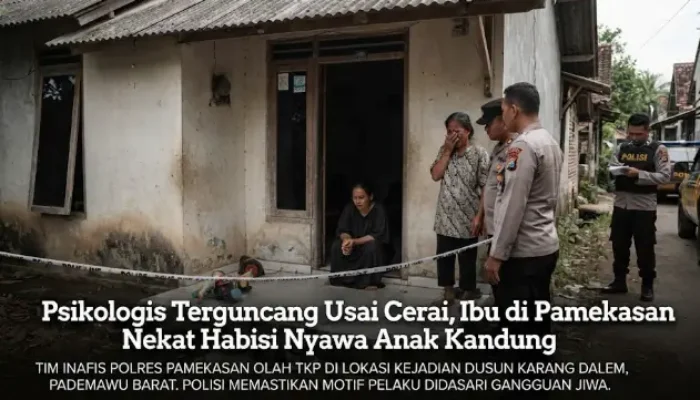 Psikologis Terguncang Usai Cerai, Ibu di Pamekasan Nekat Habisi Nyawa Anak Kandung