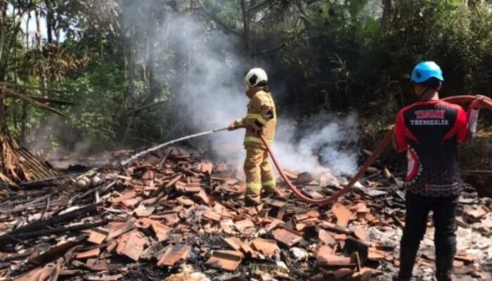 Rumah Lansia di Trenggalek Ludes Dilalap Api Diduga Tungku Menyala Ditinggal Pengajian
