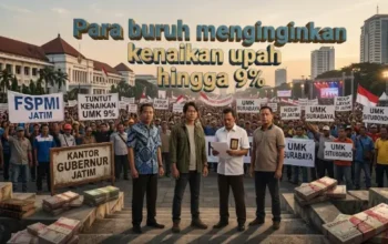 Tuntutan Massa Buruh Kenaikan UMK Jatim 2027 Capai 9 Persen