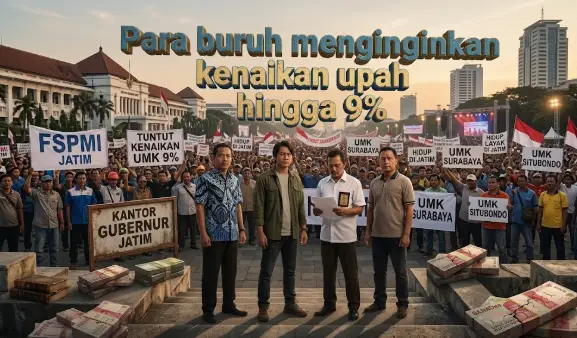 Tuntutan Massa Buruh Kenaikan UMK Jatim 2027 Capai 9 Persen 1 Tuntutan Massa Buruh Kenaikan UMK Jatim 2027 Capai 9 Persen