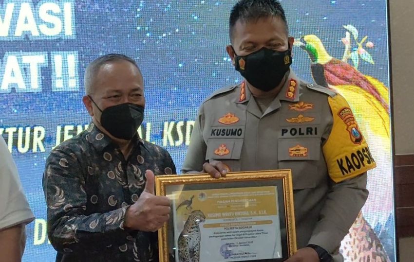 Ungkap Perdagangan Satwa Dilindungi, Polresta Sidoarjo Raih Penghargaan Dirjen KSDAE