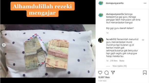 Video Viral, Buka Dompet Lihat Gaji Guru Hanya 144 Ribu