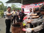 Kapolres Mojokerto Pimpin Pemusnahan 24.425 Gram Ganja dan 2000 Butir Pil Double L