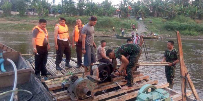 Beberapa Kali Diingatkan Masih Saja Degil, Polsek Padangan Amankan Beberapa Alat Penyedot Pasir