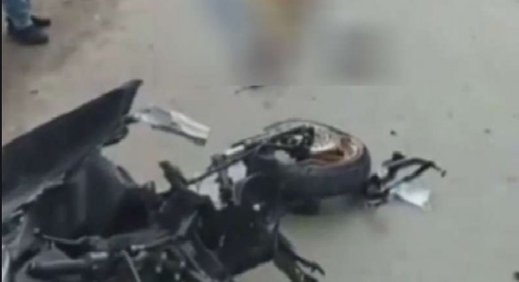 Kecelakaan Maut Dua Sepeda Motor, Satu Motor Terbakar, Korban Tewas