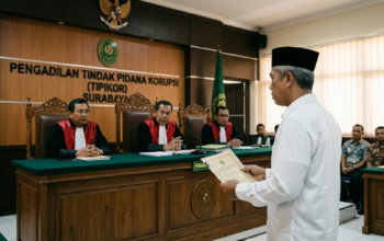 terdakwa kasus suap perangkat desa kediri di tipikor surabaya (ilustrasi)