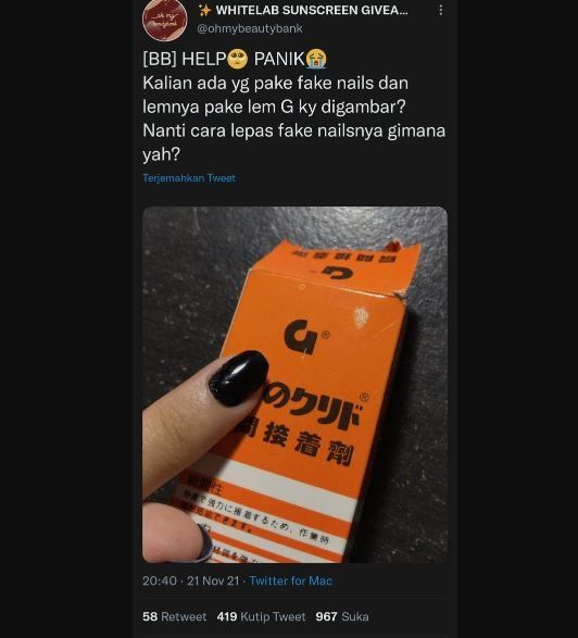 viral warganet pakai lem super untuk kuku palsu